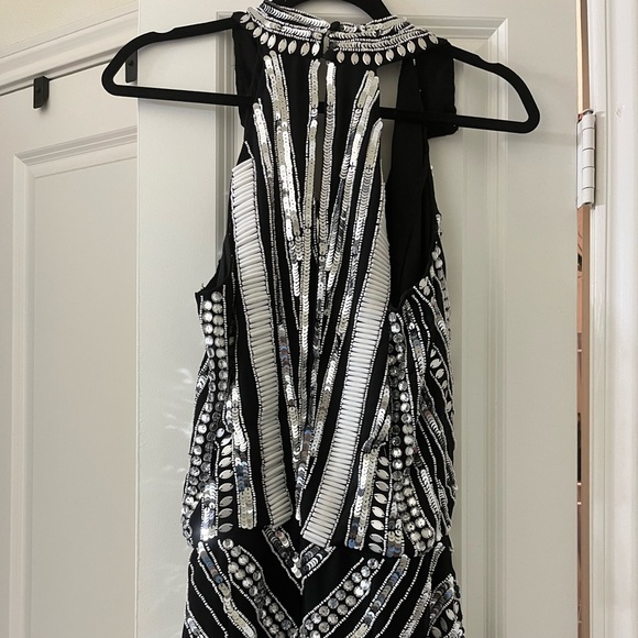 NWT black and silver beaded cocktail dress - Picture 2 of 4